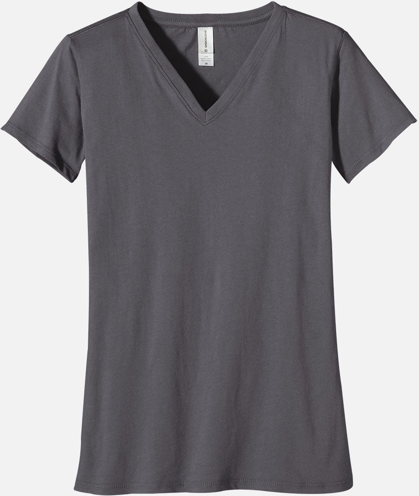 Women's Jack Fox Backer V-Neck T-Shirt - Ash - Tshirtsedge